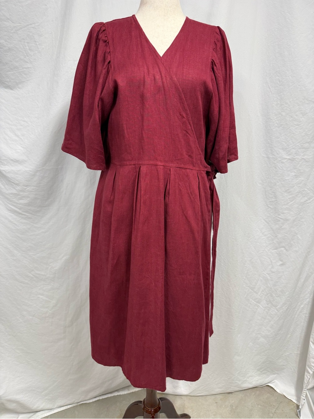 Pamut Women's Dark Red Wrap Midi Dress - Never worn!